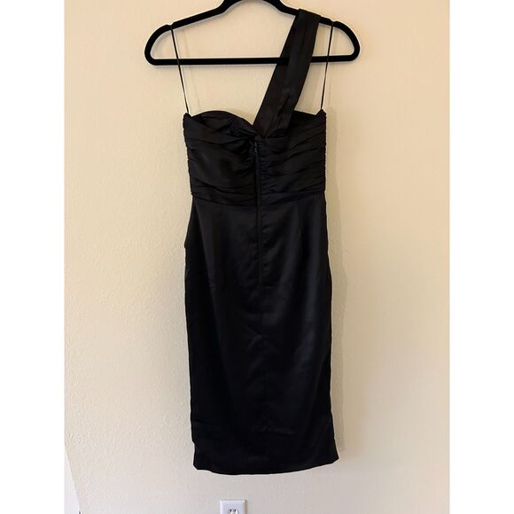 NWT Bardot veda draped satin midi black dress Women's Size S US 4 - Picture 5 of 14